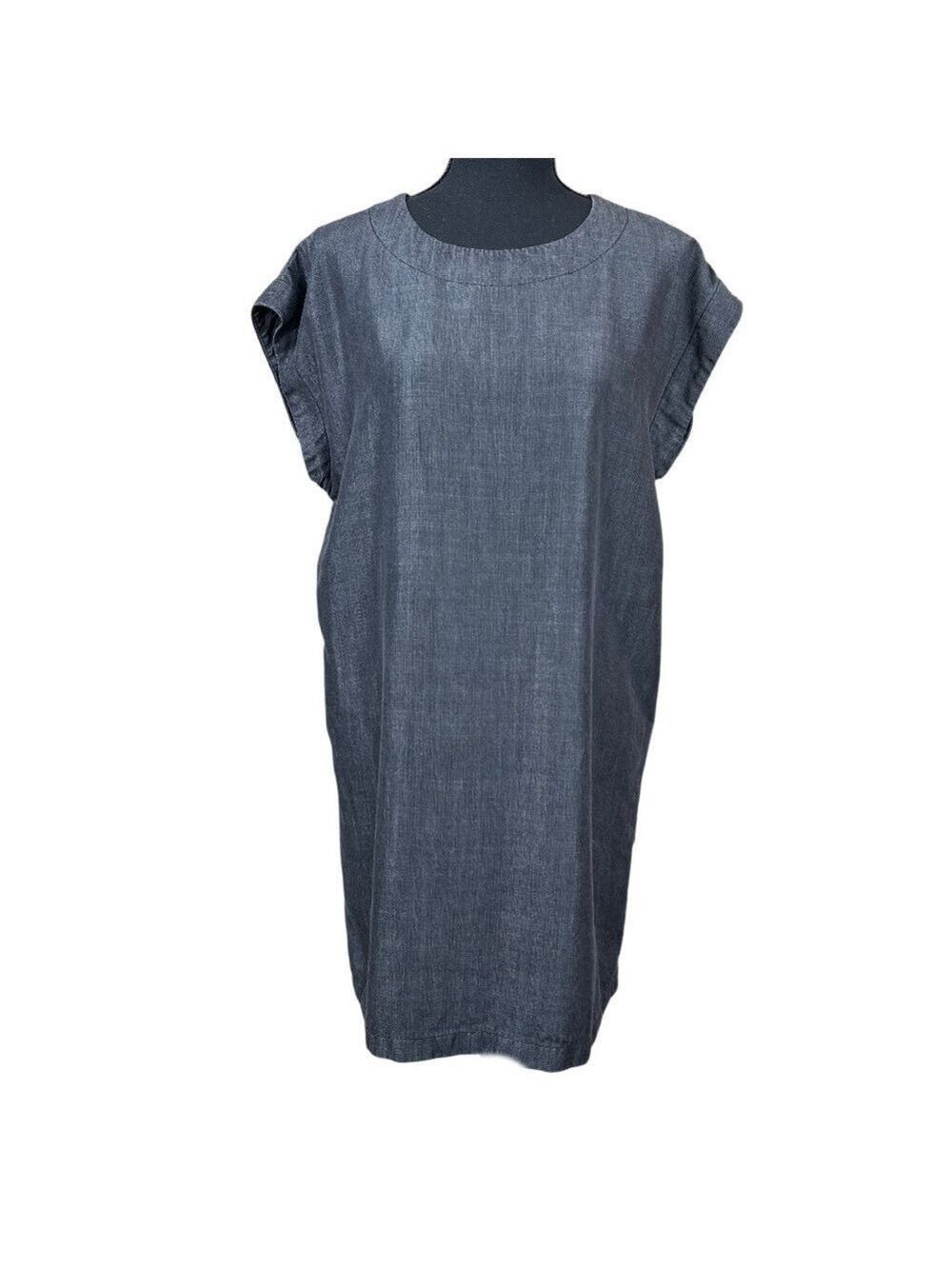 Silk + Steel Gray Tencel Cap Sleeve Dolman Body Tunic Dress Size 8